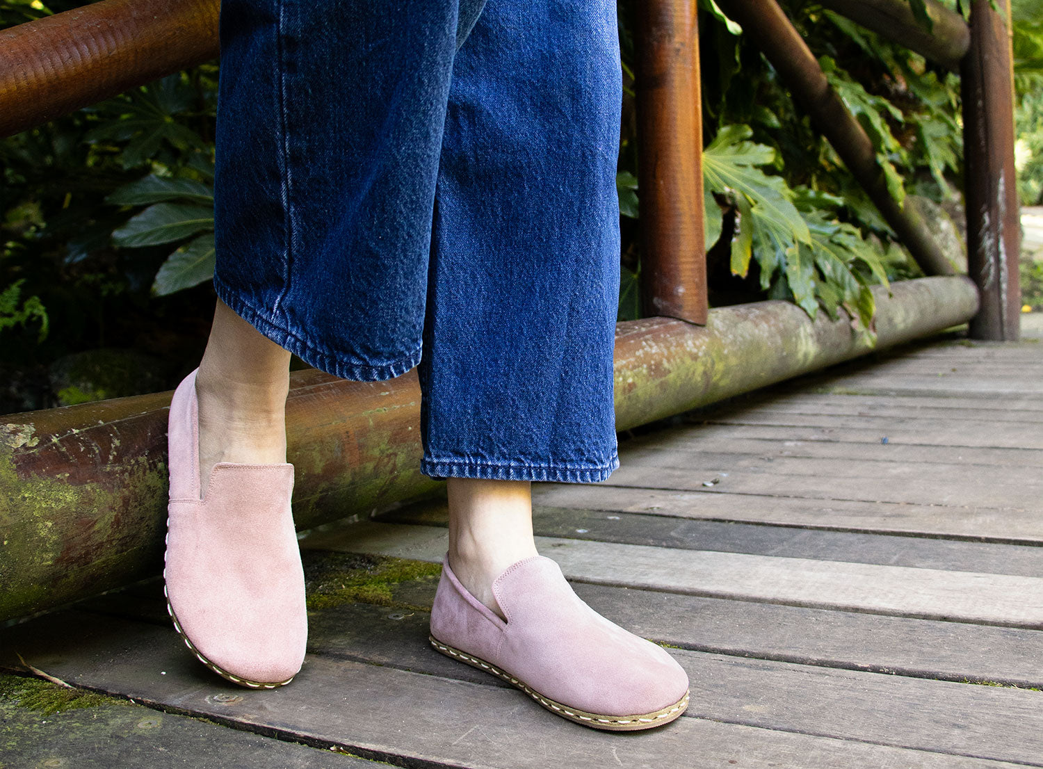 Barefoot Loafers Pink Suede